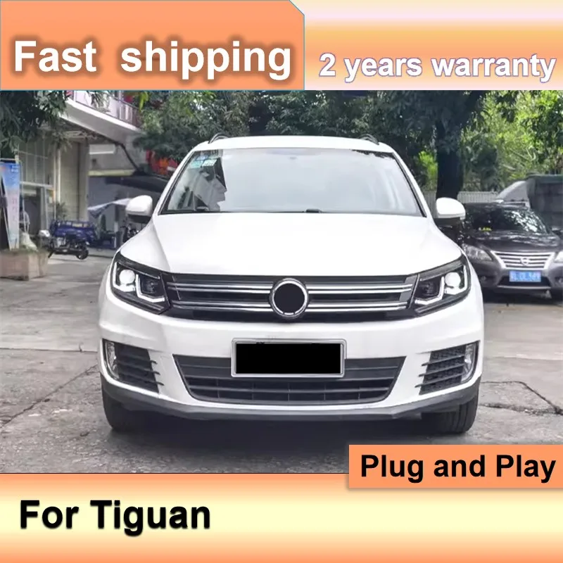 Car Accessories for VW Tiguan Head Light 2013-2017 Volkswagen Tiguan Headlamp DRL Turn Signal High Beam Projector Lens