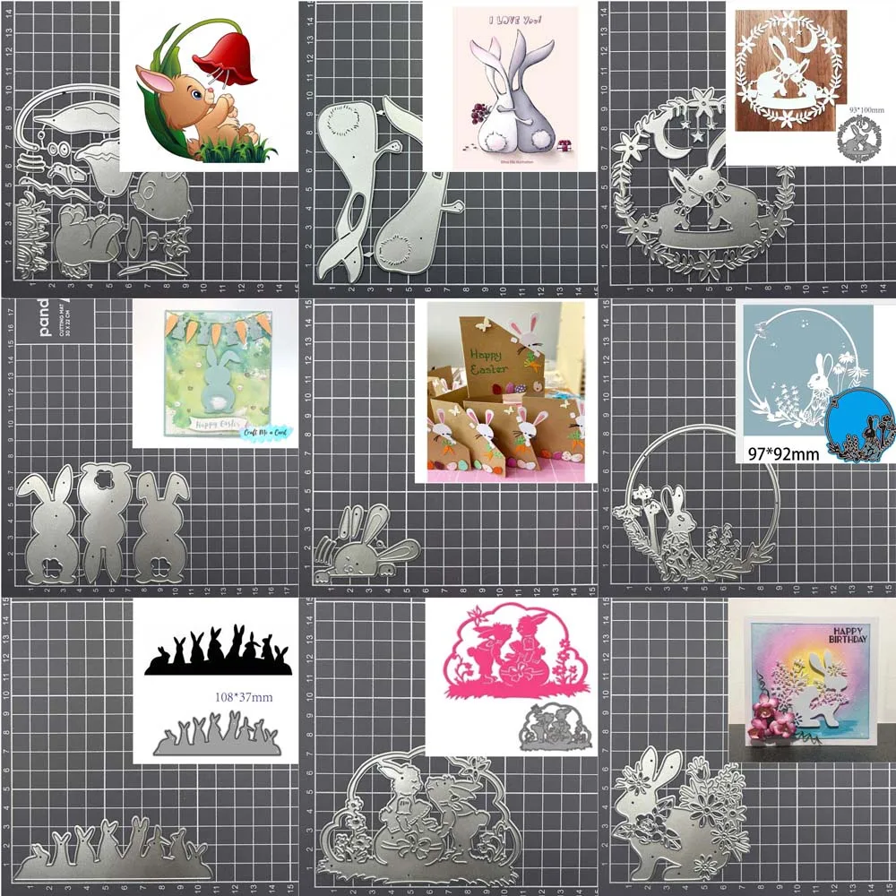 Tier Kaninchen Metall Stanzformen DIY Scrapbooking Album Papier Karte Dekoration Prägung Handwerk Vorlage Form