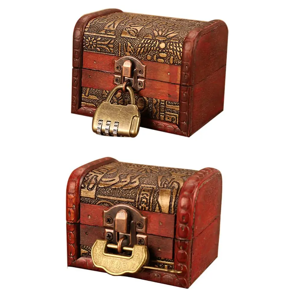 Vintage Egyptian Engraved Jewelry Box Treasure Holder Organizer Case with Lock Storage Box Creative Small Sugar Box