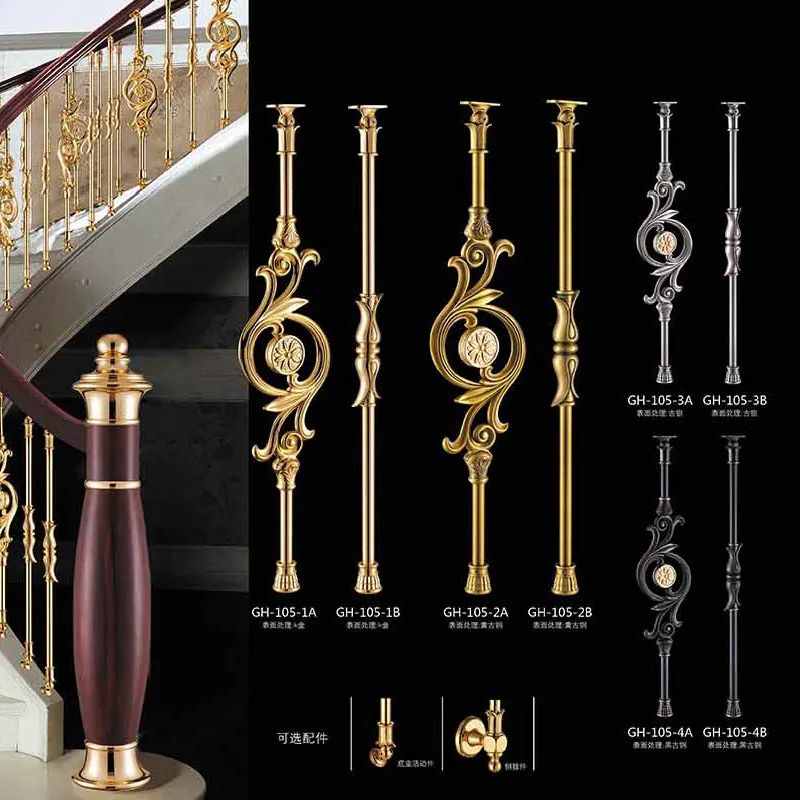 custom.Factory customized high-quality and safe stainless steel railing metal brass jade railing