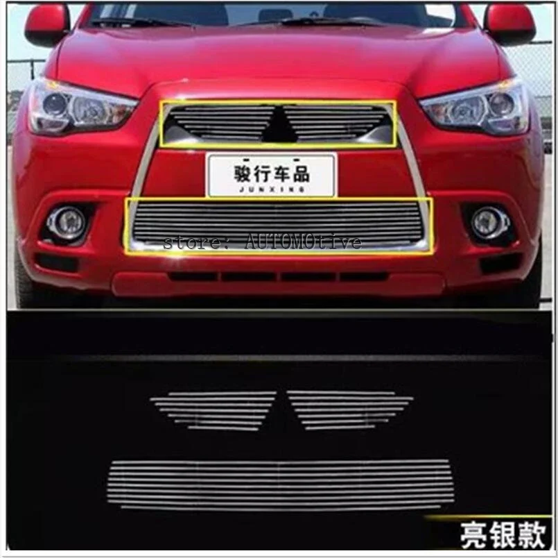 

2011 2012 for Mitsubishi ASX Stainless steel Car front bumper Mesh Grille Around Trim Racing Grills 3pc