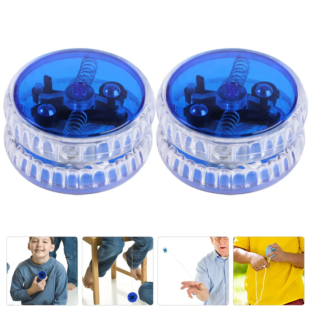 2 個 LED ライトヨーヨーカラフルな点滅ボール楽しい遊び軽量ポータブル手と目のコーディネーションスキル LED ライトヨーヨー