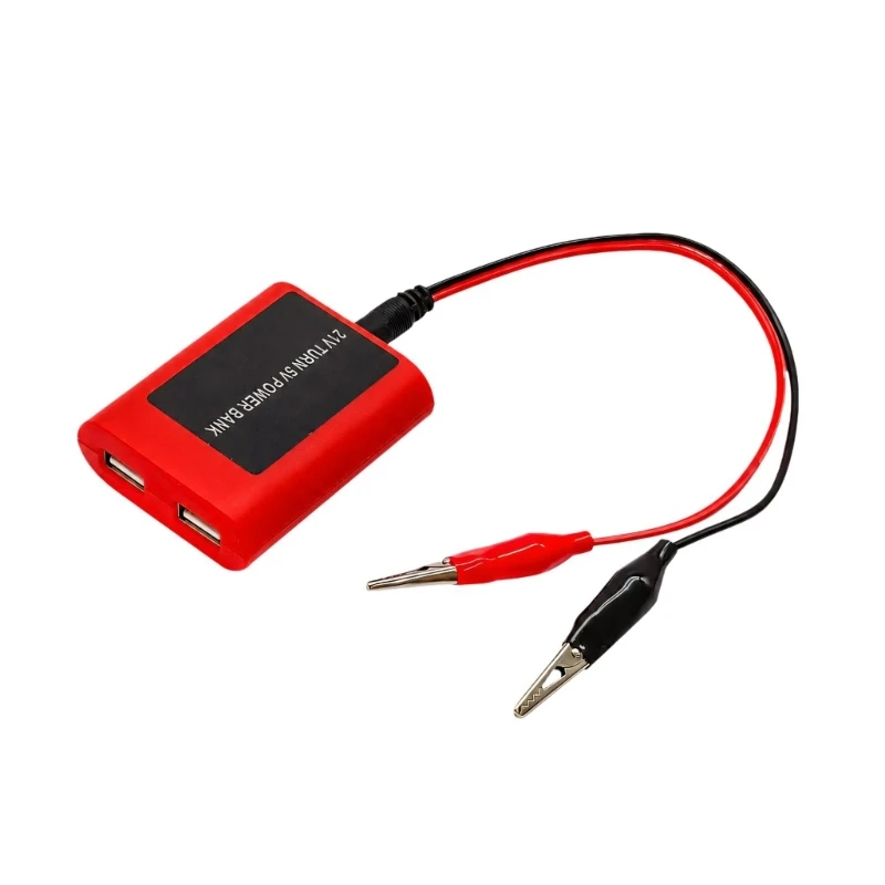 Car Motorcycle USB Hub Charging Station 5V Output For Phone Converter With Battery Clip 2 USB Ports Power Adapter Charging
