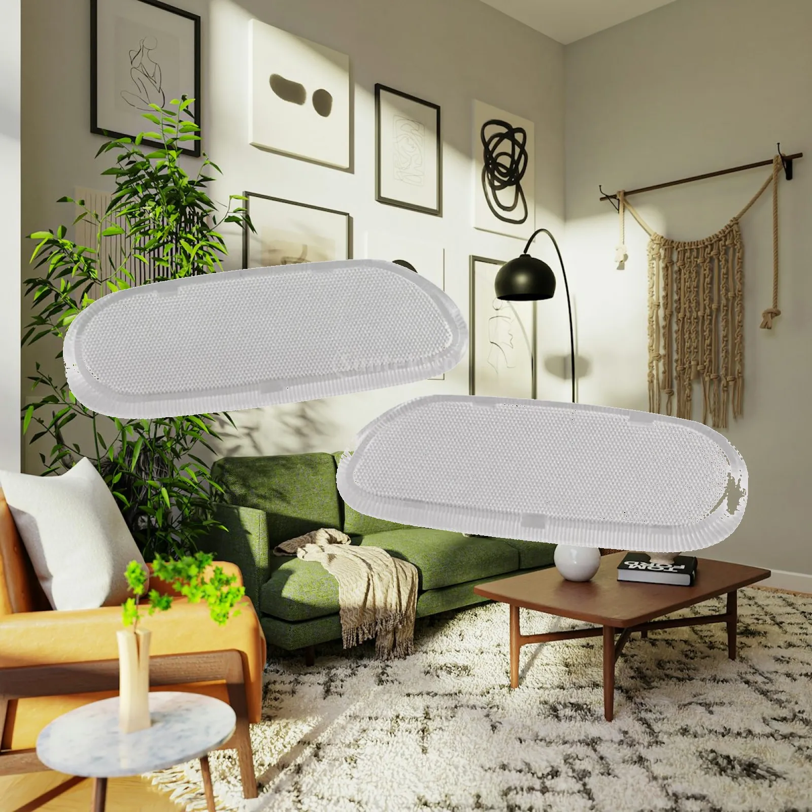 2 Pieces Car Door Courtesy Lamp Lens Cover Easy to Install Door Courtesy Lamp Lens Cover Auto Parts Clear Plastic Textured