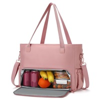 2 in 1 Lunch Tote Bag for Women Large Capacity Lunch Compartment 15.6 Inch Laptop Bag Insulated Computer Handbag Work