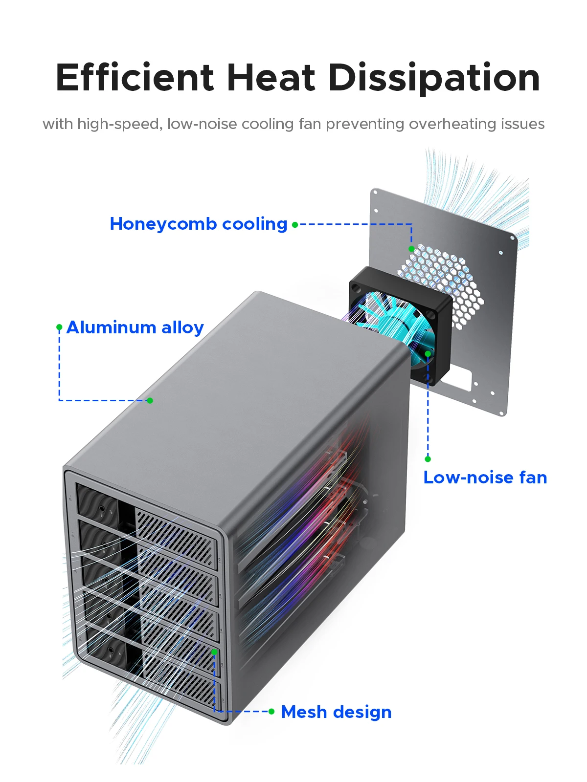 ORICO 2/4/5 Bay 3.5 Inch Aluminum Hard Drive Dock 5Gbps with RAID 150W DAS Power Build-in Cooling Fan for Persona Enterprise