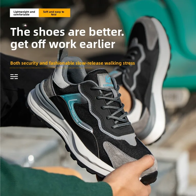 أحذية أمان رجالية أحذية حماية العمل الوقاية من الرائحة مكافحة تحطيم ثقب النساء الرجال سلامة التنس مع غطاء صلب لأصبع القدم