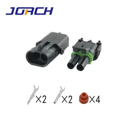 12010973 12015792  Delphi Weather Pack 2 Way Black Environmentally Sealed Female male Connector