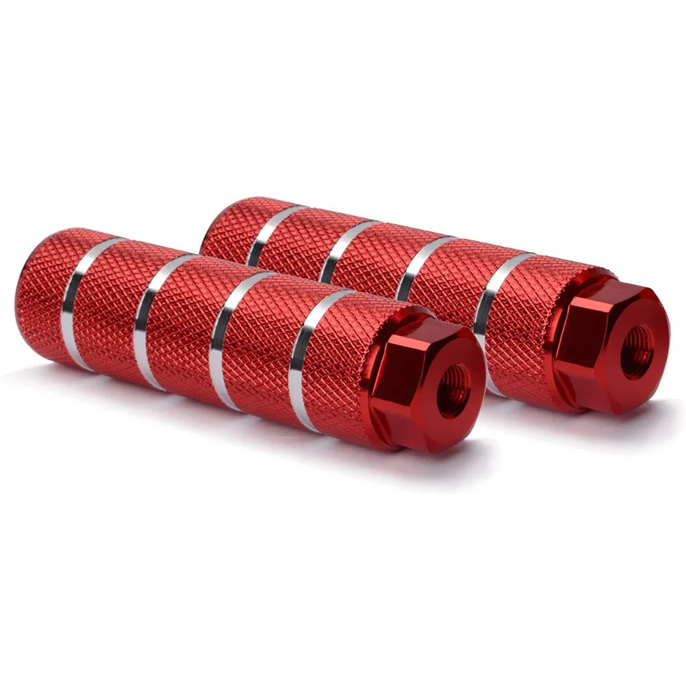 

1Pair Practical Durable Foot Lever Mountain Bike Back Axle Cylinder Pedal Accessory High Hardness Red Outdoor Cycling