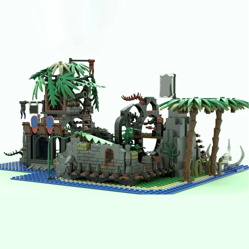 

558PCS MOC Pirate Sailing Isle Memory Model DIY Creative Assembly Building Blocks Display Birthday Gift Collectible Building Set