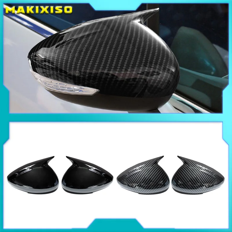 For Peugeot 408 2013 Door Side Wing Mirror Cover Rearview Caps Ox Horn Lid Accessories Car Styling