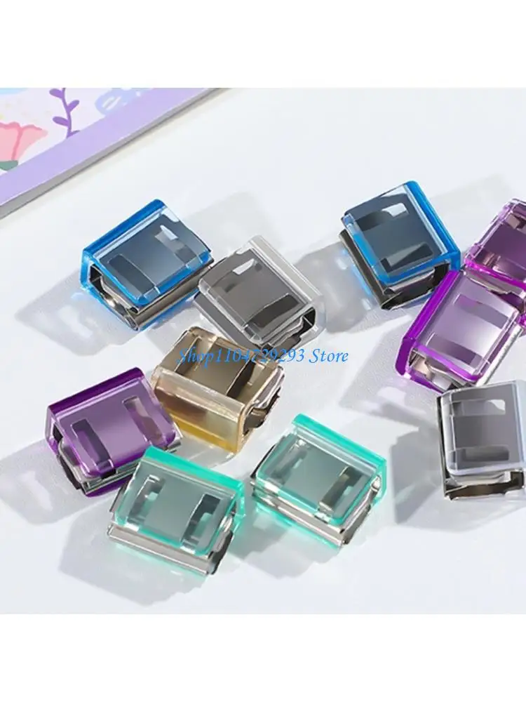 

Y2GD 20Pcs Push on Paper Clips Candy Colored Clear Plastic Document Organiser Clips for Teachers Students Office Workers