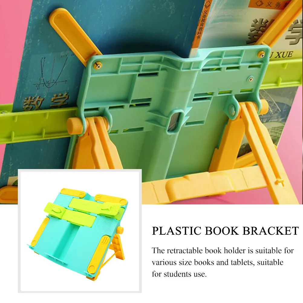Adjustable Portable Book Stand Desktop Reading Bracket for Students Foldable Book Holder Home School Study Rack