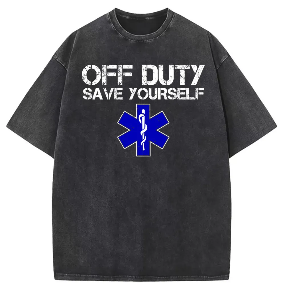 Off Duty Save Yourself Men Women T-shirts Prevalent Youth Sweatshirts Funny Gift Europe Style Tshirts Man Long Sleeves Summer