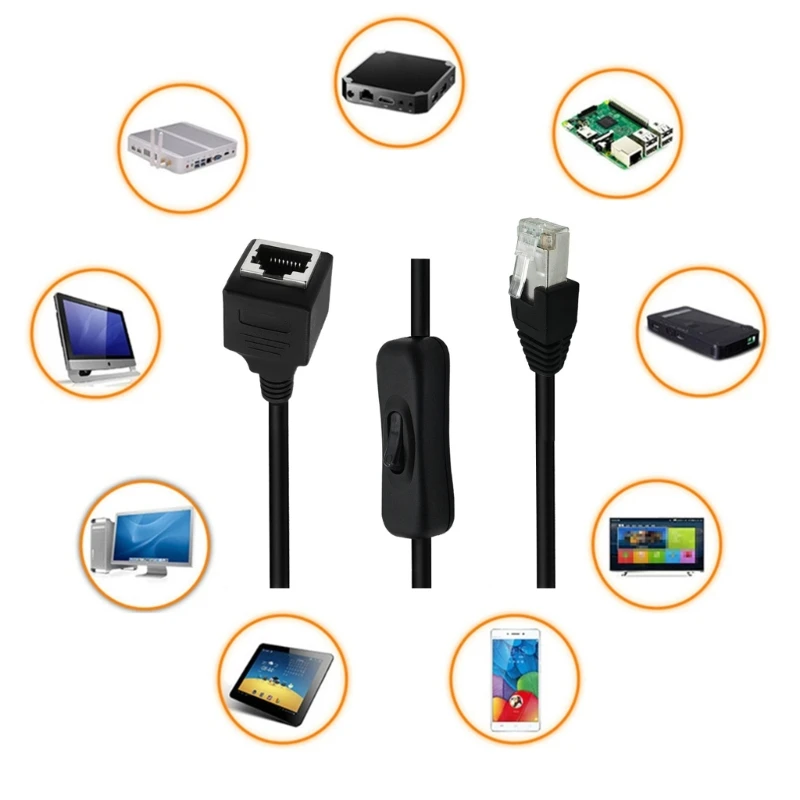 Đầu nối RJ45 Nam đến Nữ CAT6e RJ45 Bản vá mở rộng Dây nối dài cáp