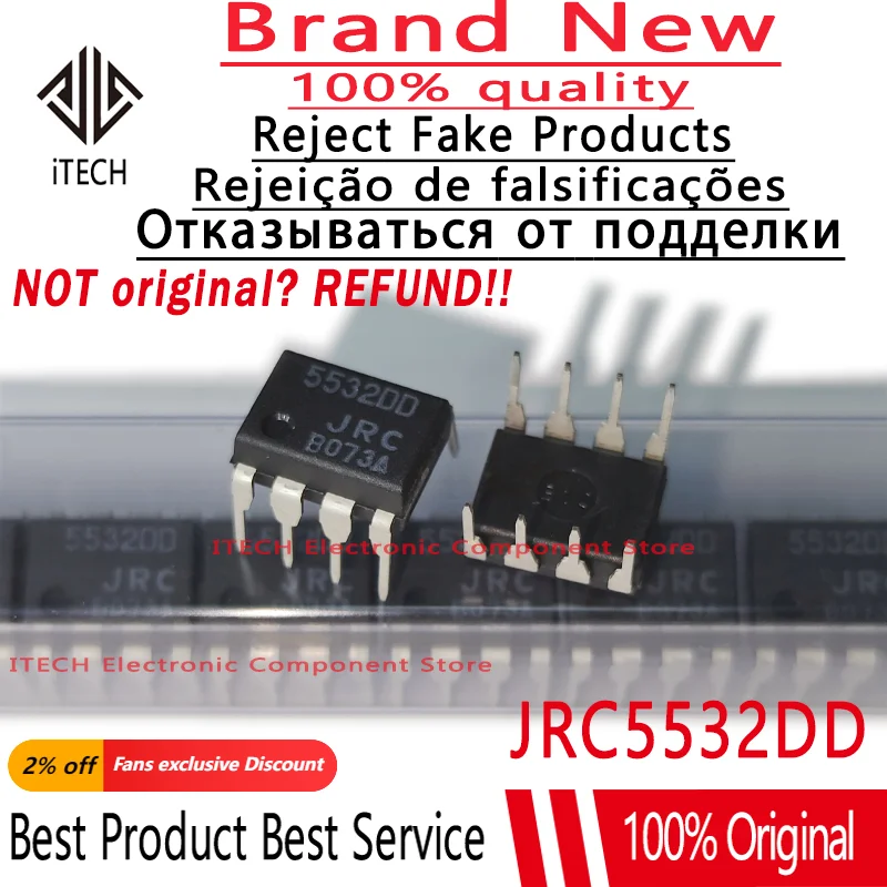 10pcs Original JRC5532DD Hifi Amplifier Accessories Double Channel Operational Amp JRC5532 IC Chip Op Amp 100% New and Genuine