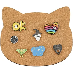 1pc Pin Board Cat Cork Board 0.4inch Thick Bulletin Display Board Wall Mounted Cork Board for Brooch Pin Storage Office Home
