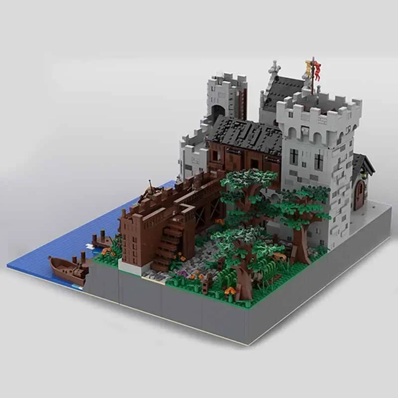 Moc blocos de construção fortaleza modelo castelo medieval tijolos técnicos diy montagem brinquedos construção para crianças presentes do feriado