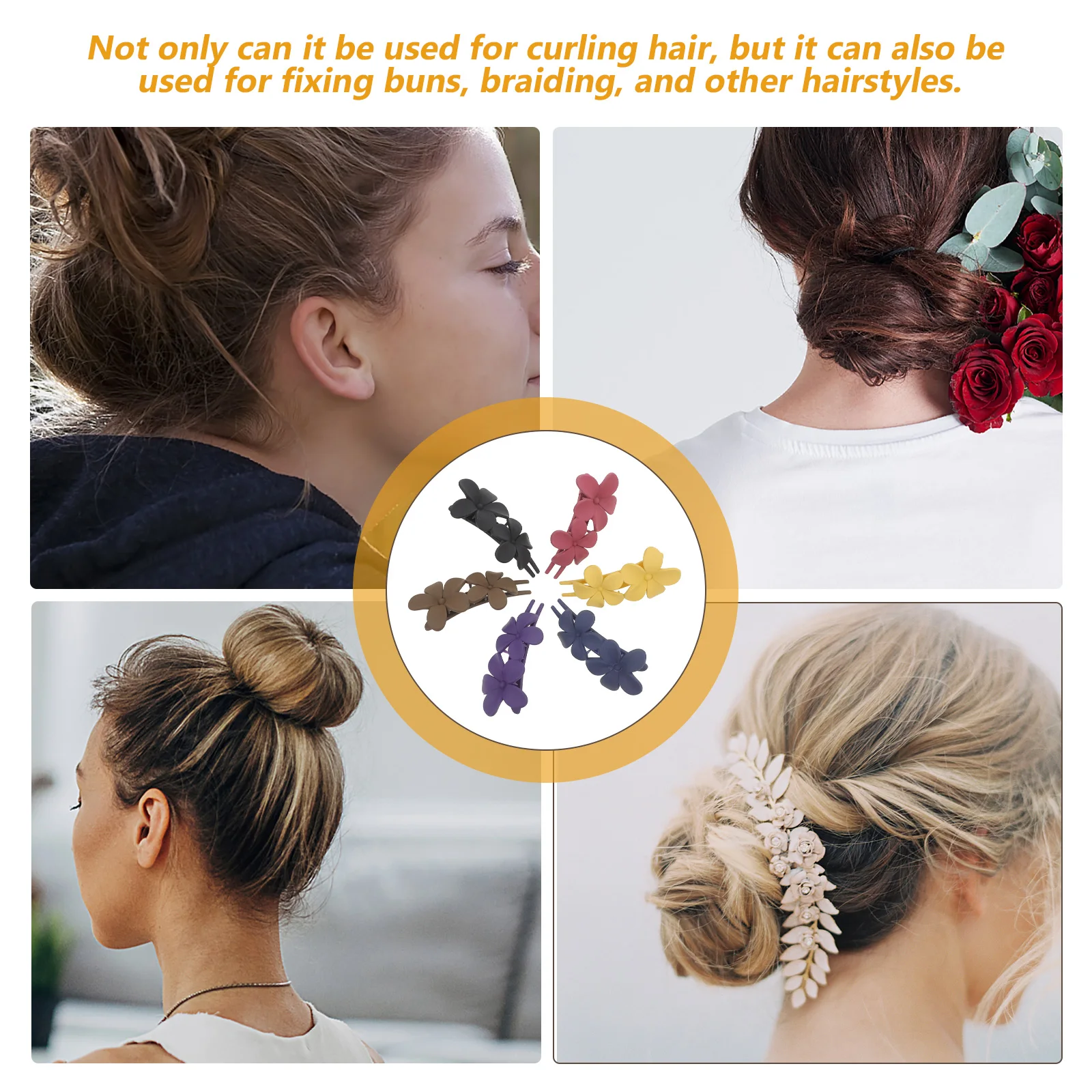 

6 Pcs Flower Clip Headdress Hair Clamps Unique Claw Clips Convenient Bun Barrette Miss