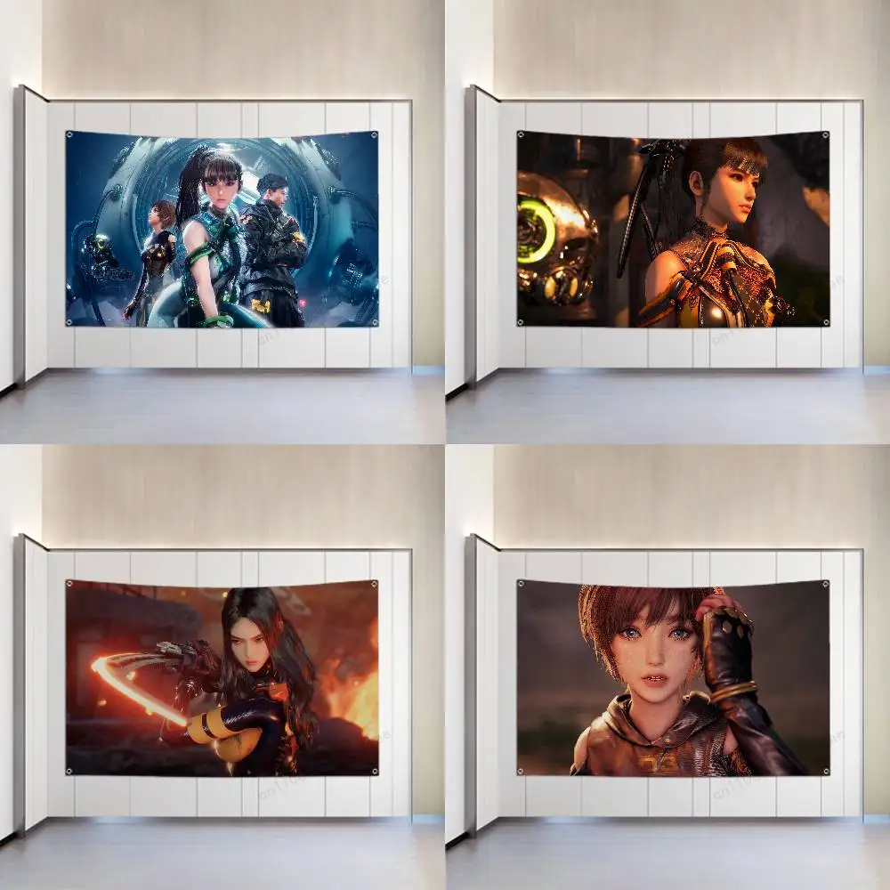 

S-Stellar B-Blades Game Multiple Sizes Flag Tapestry Wall Hanging Bed Room Bar Modern Banner Aesthetic Room Decor