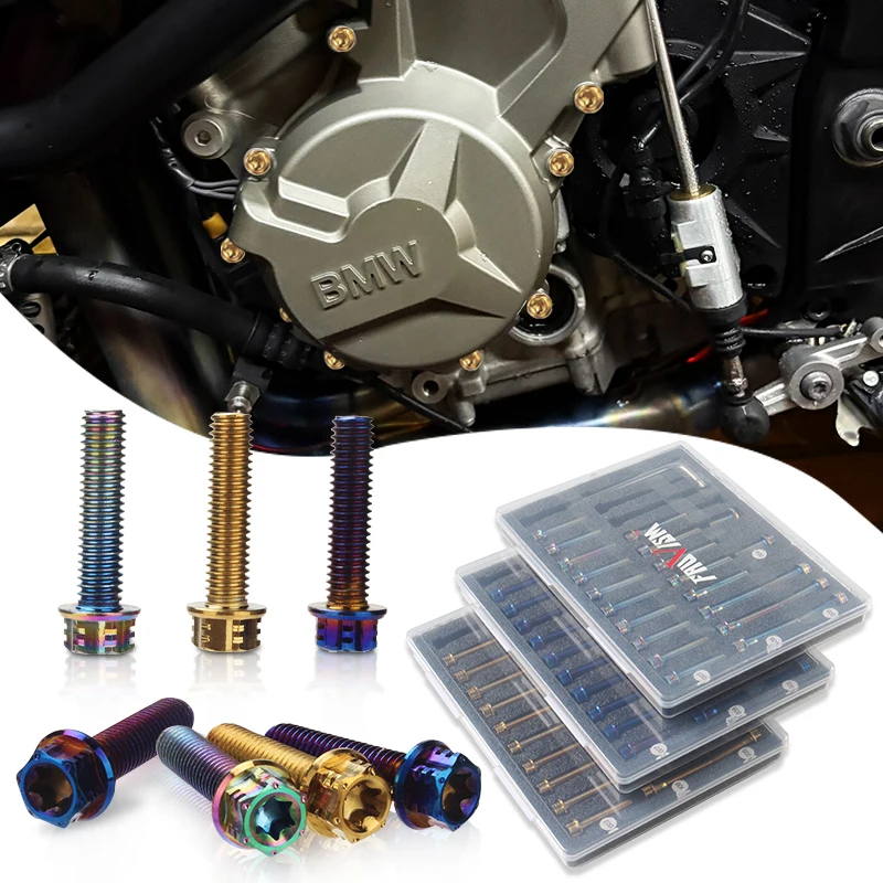 for BMW S1000R 13-20 S1000XR 14-19 Engine Bolts M6 Hex-Star-Head Flange Head Bolts Models Motorcycle Equipment And Accessories