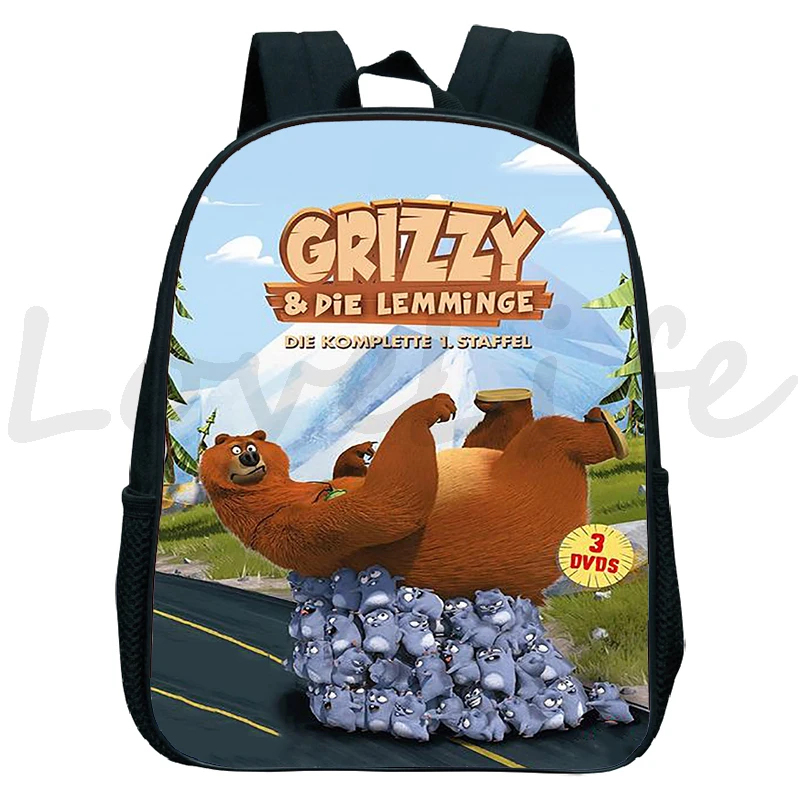 

Sunlight Grizzy Bear Backpack kids Kindergarten School Bags Children Cartoon Grizzy and the Lemmings Rucksack Kids Bookbags