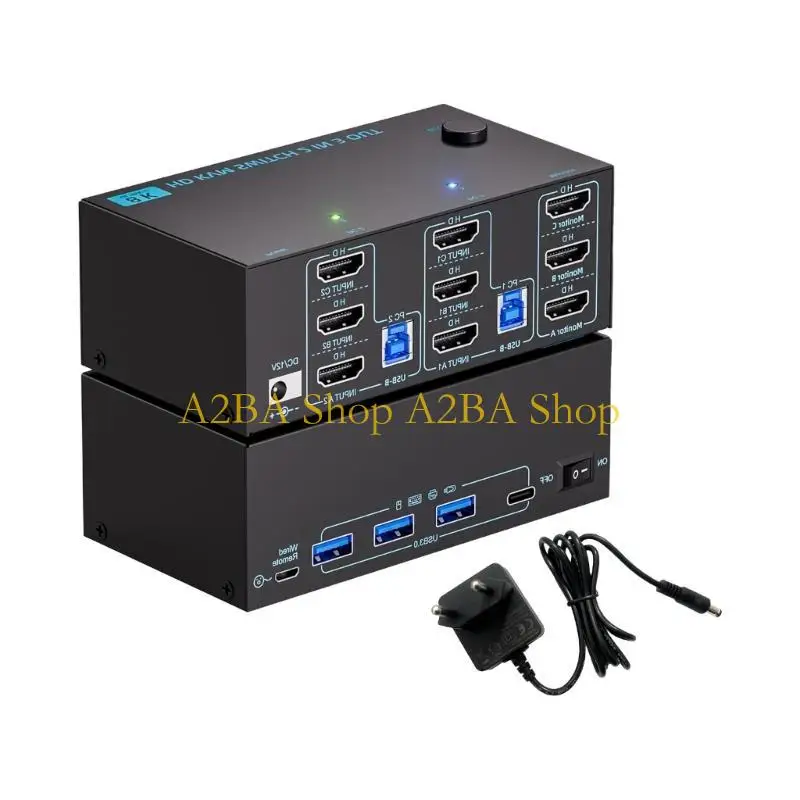 

A2BA USB3.0 KVM Switcher for Double Screen 8K Resolution Extension Single Operating