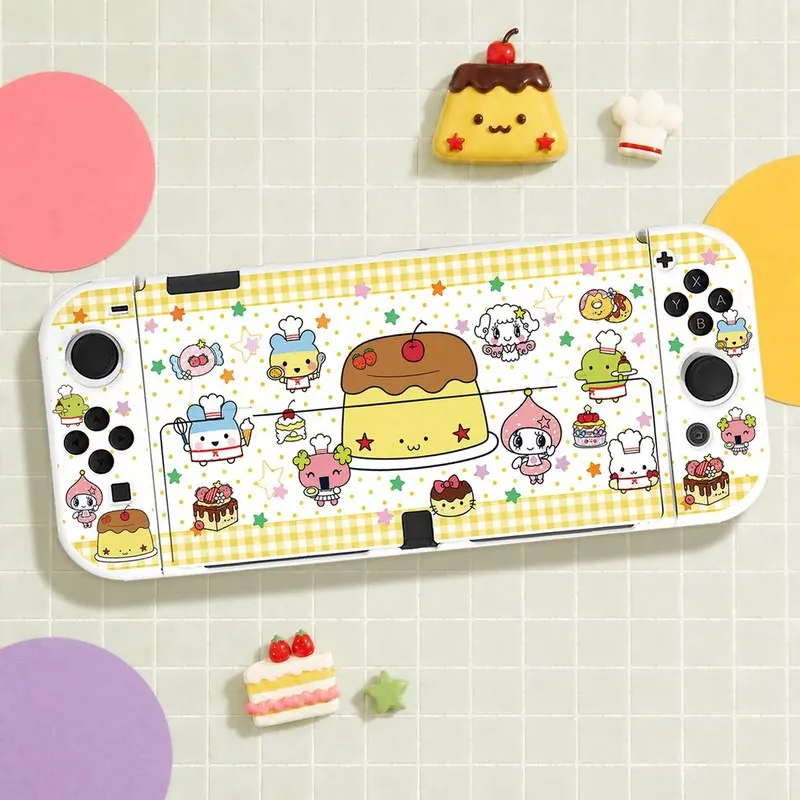 Original Design Switch 2 Protective Shell Cute Pudding Party Custom Oled Ns Protective Shell Anime Game Peripheral