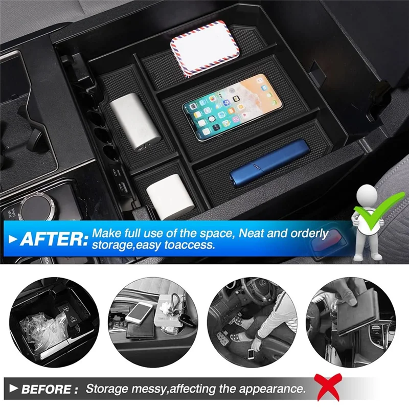 

Dashboard Organizer Tray Center Console Storage Box For Toyota 2022-2025 Armrest Accessories