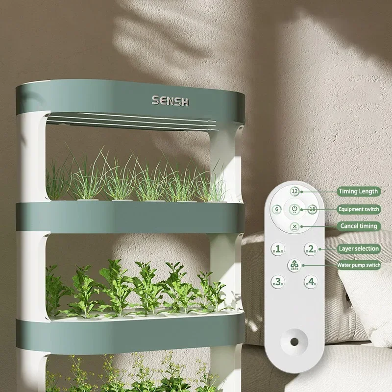 Sistema de cultivo, macetero interior inteligente, caja para plantar frutas y verduras, cultivo sin suelo, torre hidropónica Vertical