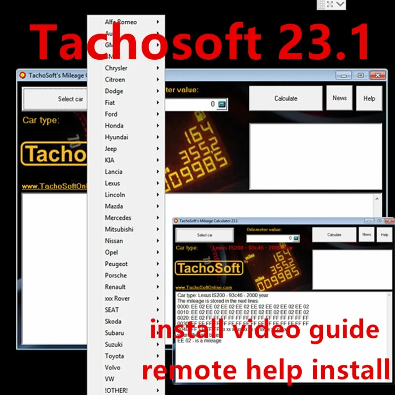 

Hot TachoSoft Mileage Calculator 23.1 Counter Calculation Car Repair Software V23.1 With License Digital Odometer Calculators