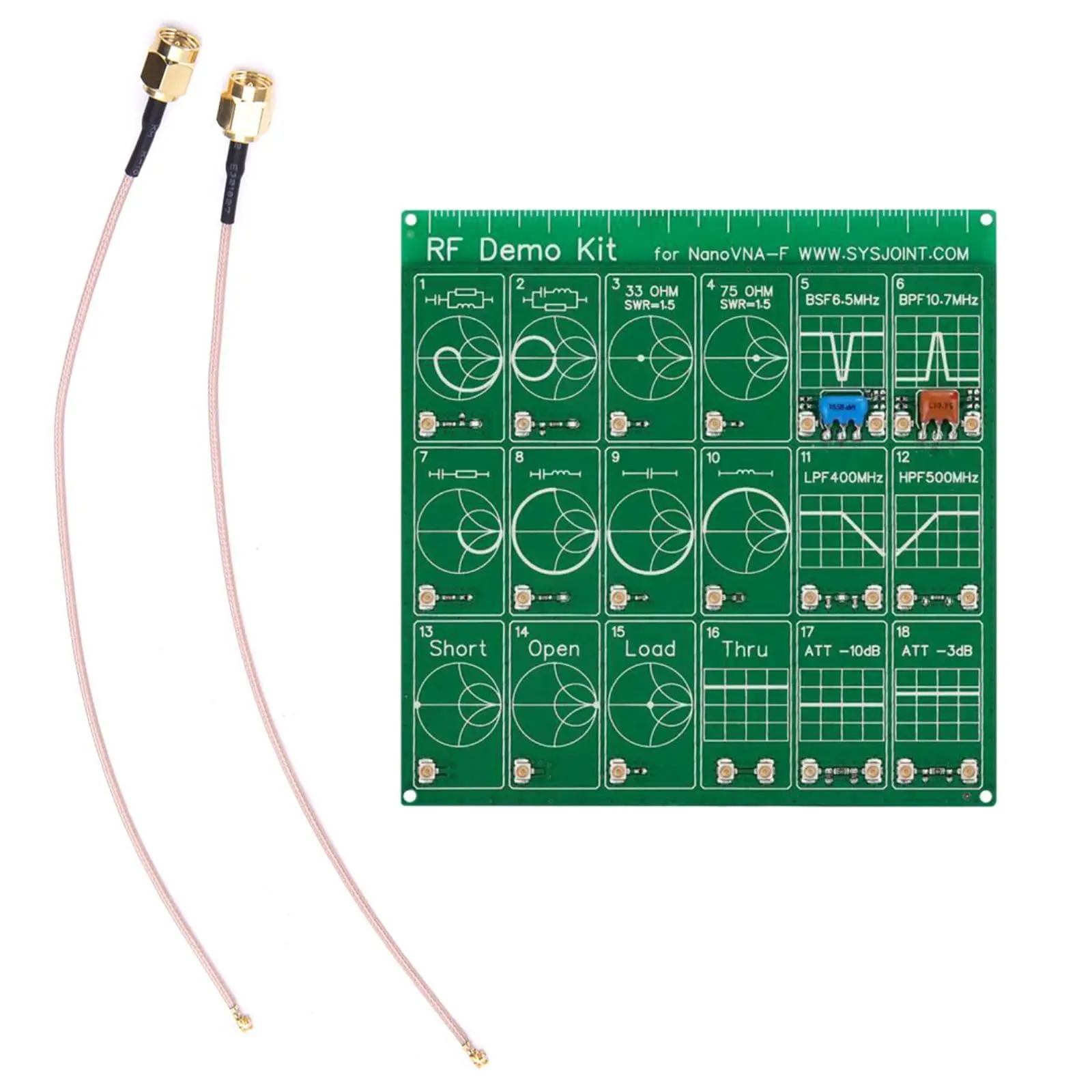 RF Demo Kit for NanoVNA VNA RF Test Board Vector Network Test Filter Attenuator Network Analyzers Electrical Instruments