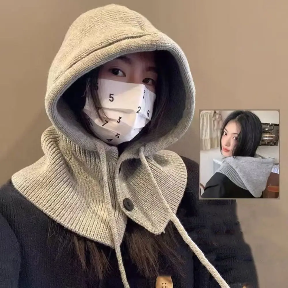 

Creative Pullover Hat Balaclava Hat Beanie Thickened Ear Protection Hat Simple Knitted Hat Winter/Autumn