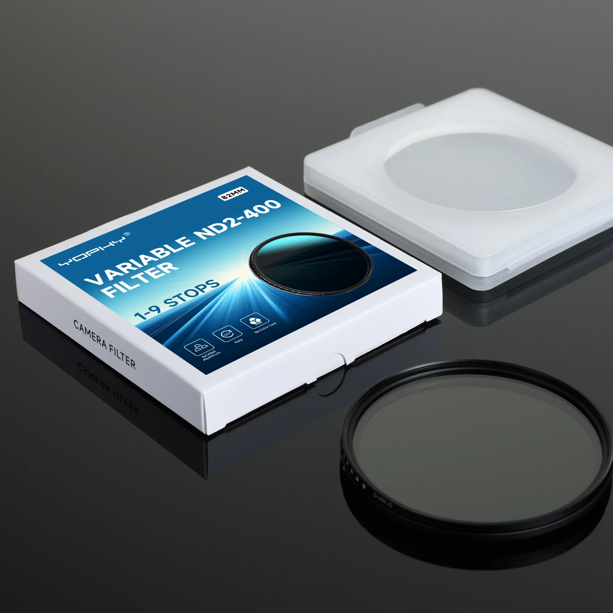 YOPHY مرشح ND2-ND400 ND متغير متعدد الطبقات مطلي بكثافة محايدة، لعدسة 37/40.5/43/46/49/52/55/58/62/67/72/77/82 مم