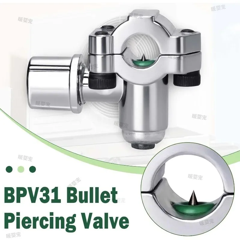 HVA Needle Air Conditioning Valve BVP-31 Zinc Line Piercing Valve Kit  Alloy Refrigerator Tap Valve Fluoride Needle Valve Tool