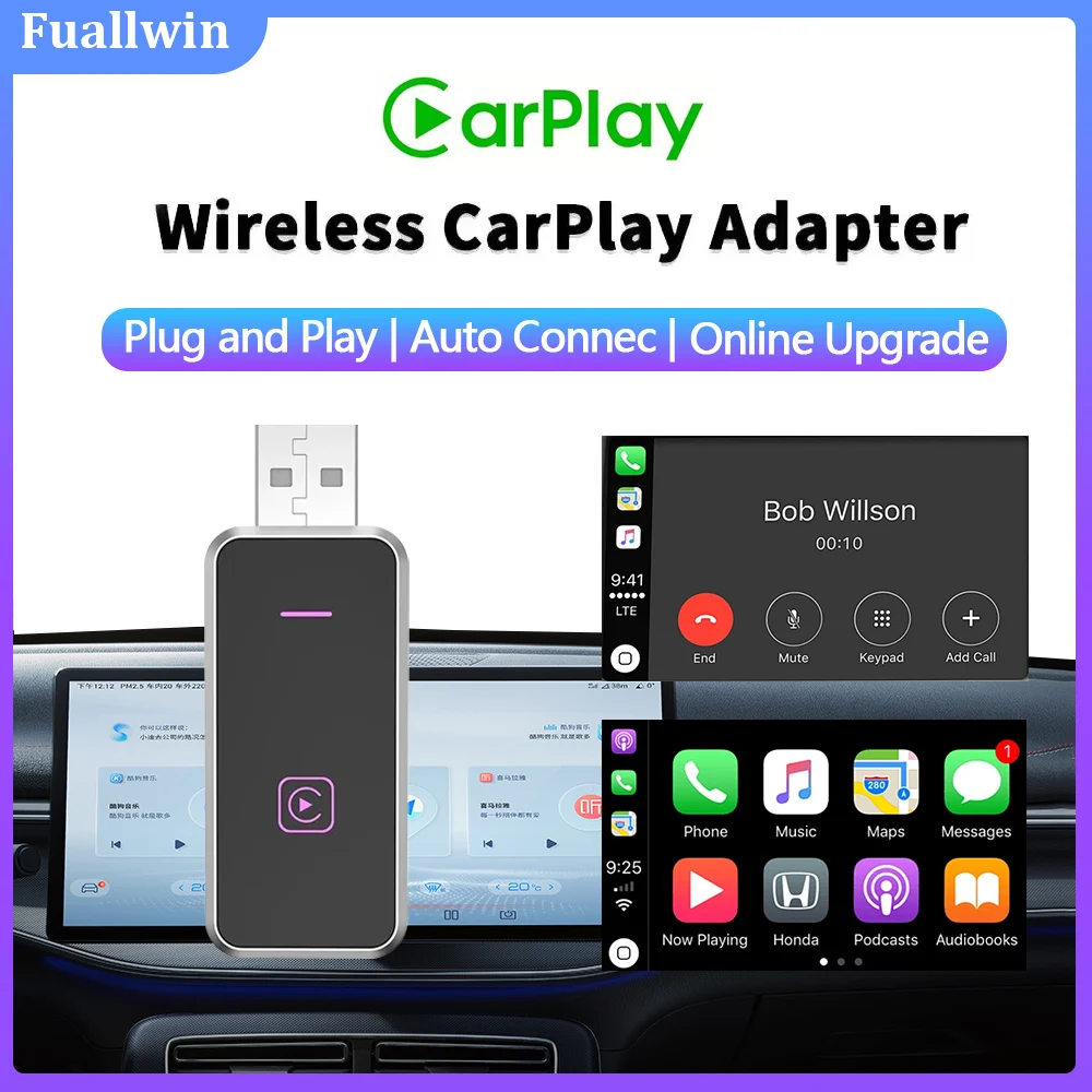 Wireless CarPlay Adapter USB Stick Wired to Wireless for Volvo Hyundai VW Mazda Toyota Kia Ford Chery MG Benz Peugeot for iPhone