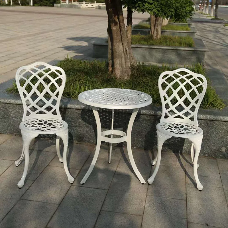 Garden small tables and chairs Balcony tables and chairs Three-piece set One table and two chairs Outdoor cast aluminum