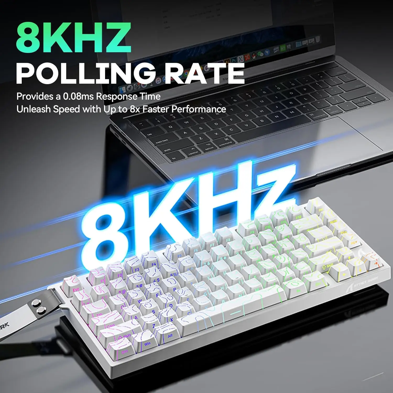 New ATTACK SHARK R82 HE 75% 8000Hz Rapid Trigger Wired  Keyboard 0.005mm RT Accuracy Magnetic Switch 0.08ms Latency RGB Lighting