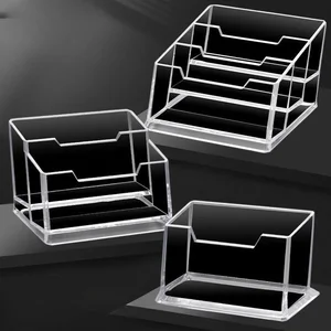Business Card Stand Creative Transparent Acrylic Card Storage Box Business Large Capacity Card Box