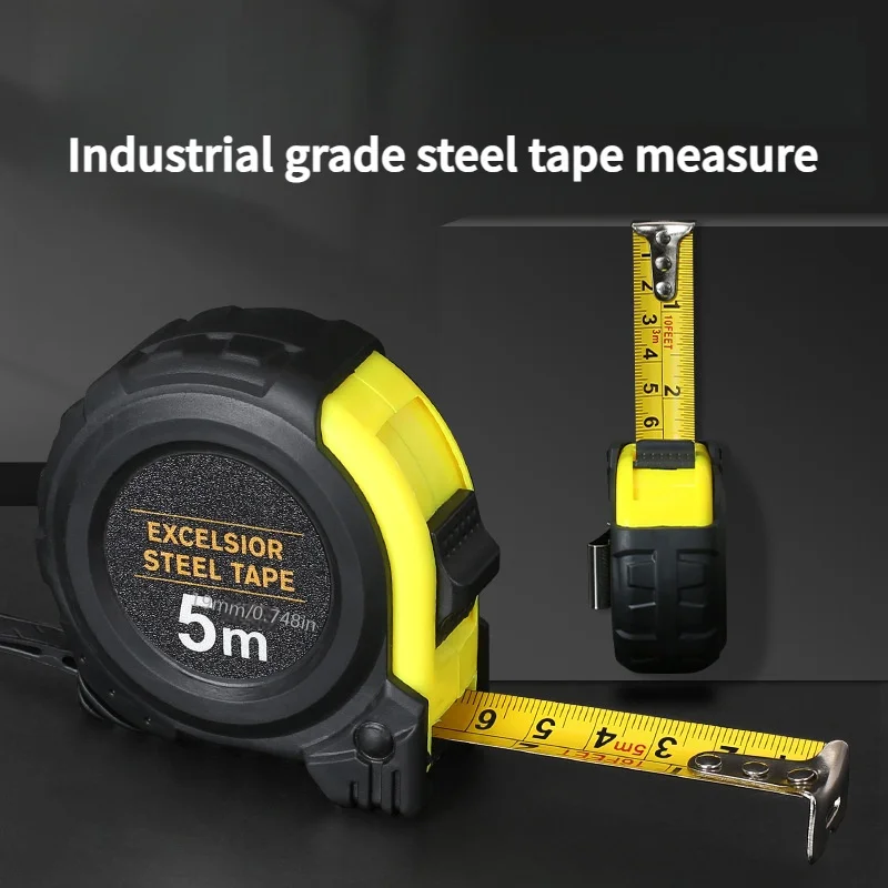 5-meter thickened shockproof tape measure with inch scale, metric and imperial system