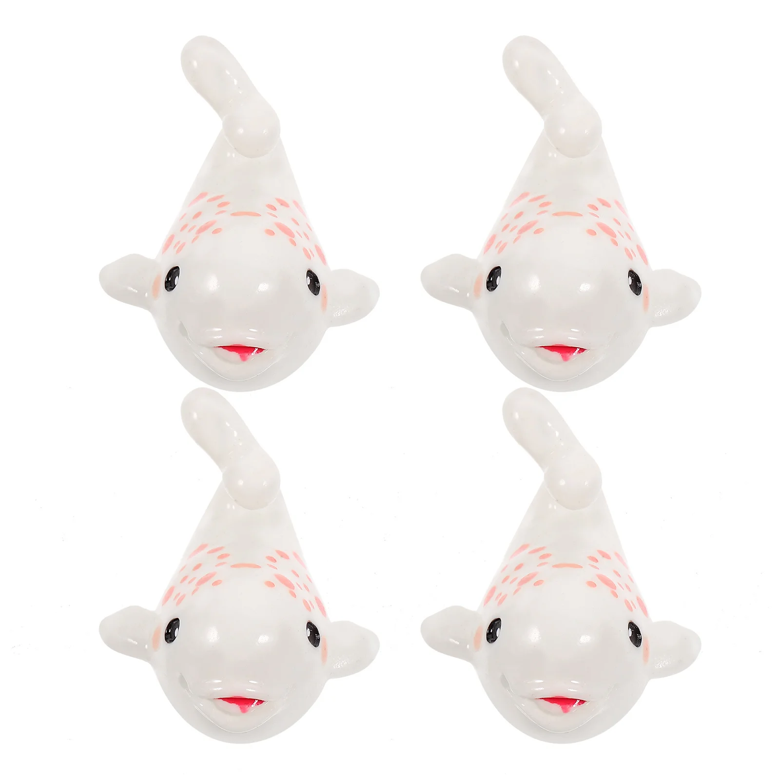 

4Pcs White Whale Resin Decor Miniature Ocean Animals Lightweight Landscape Decoration Moss Garden Ornament Resin Whale Decor