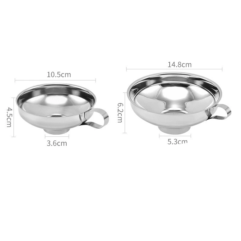 304 Stainless Steel Wide Mouth Canning Funnel Large Multifunctional Salad Wine Oil Dressing Hopper Filter Kitchen Tools Gadgets