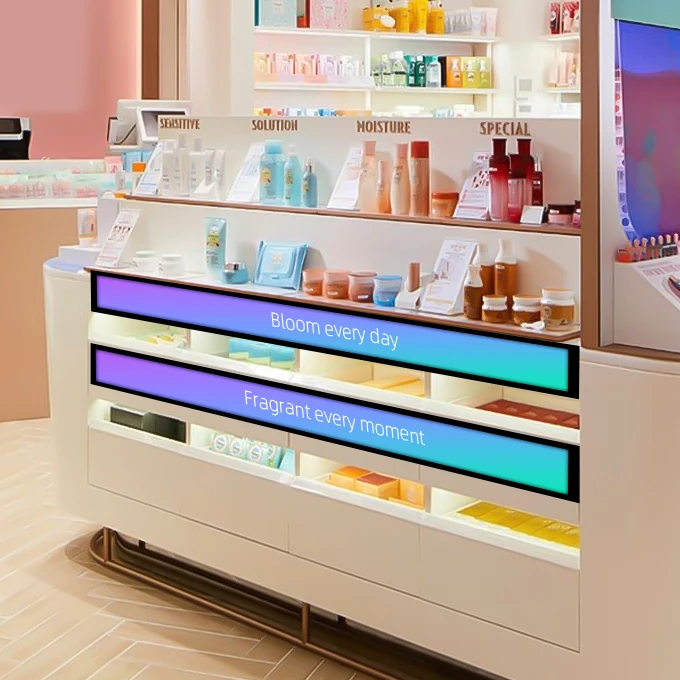 Public Information Elongated Screen Solutions Narrow Bezel Stretched Lcd Display Wall Advertising Sign Shelf Banner Bar Screen