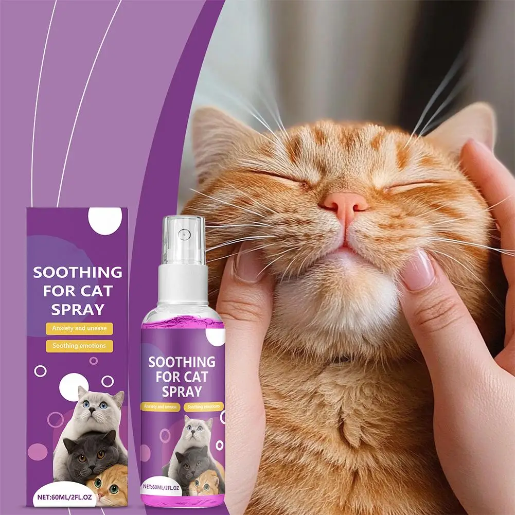Spray para aliviar el estrés para gatos de alta gama, solución calmante, prevención de arañazos, actas naturales a base de plantas, Spray calmante rápido para gatos