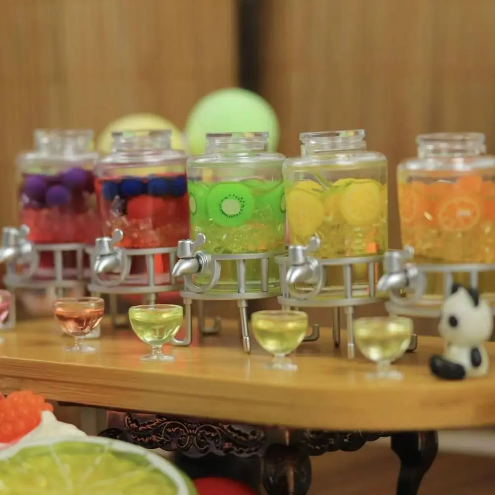 

Simulation Mini Juice Jug Cup Set Drink Milk Model Toys for Doll House Decoration 1/12 Dollhouse Furniture Accessories