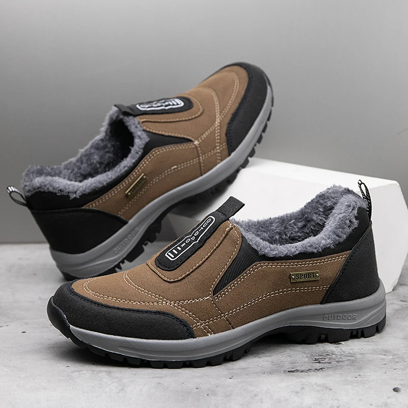 Winter Plus Samt-Sneaker für Herren, große Größen 49 50, rutschfeste Outdoor-Freizeitsportschuhe, bequeme, leichte Herren-Wanderschuhe – Detail 12