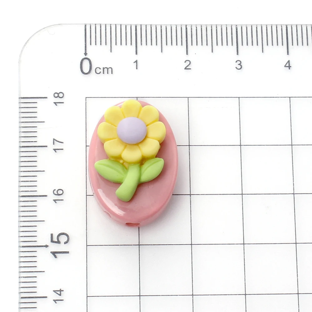 18x26mm 10Pcs Loose Beads Random Macaroon Colored Floral Beads Resin for Jewelry Making Diy Bracelet Hairpin Accessories