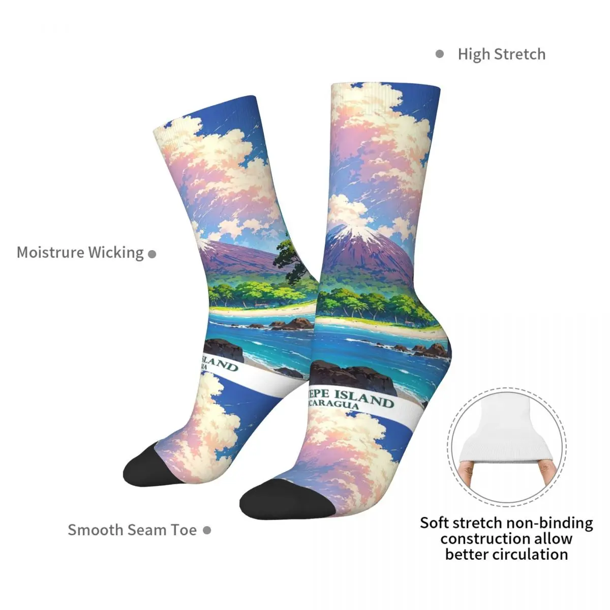 Ometepe Island, Nicaragua Socks Harajuku Soft Stockings All Season Long Socks Accessories for Man's Woman's Birthday Present