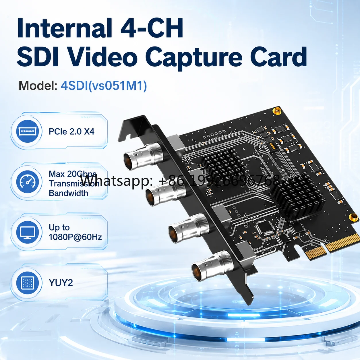 PCIe X4 4CH SDI Capture Card 1080P60 YUY2 Single/Dual/Triple Mode Internal PCI Video Capture Card