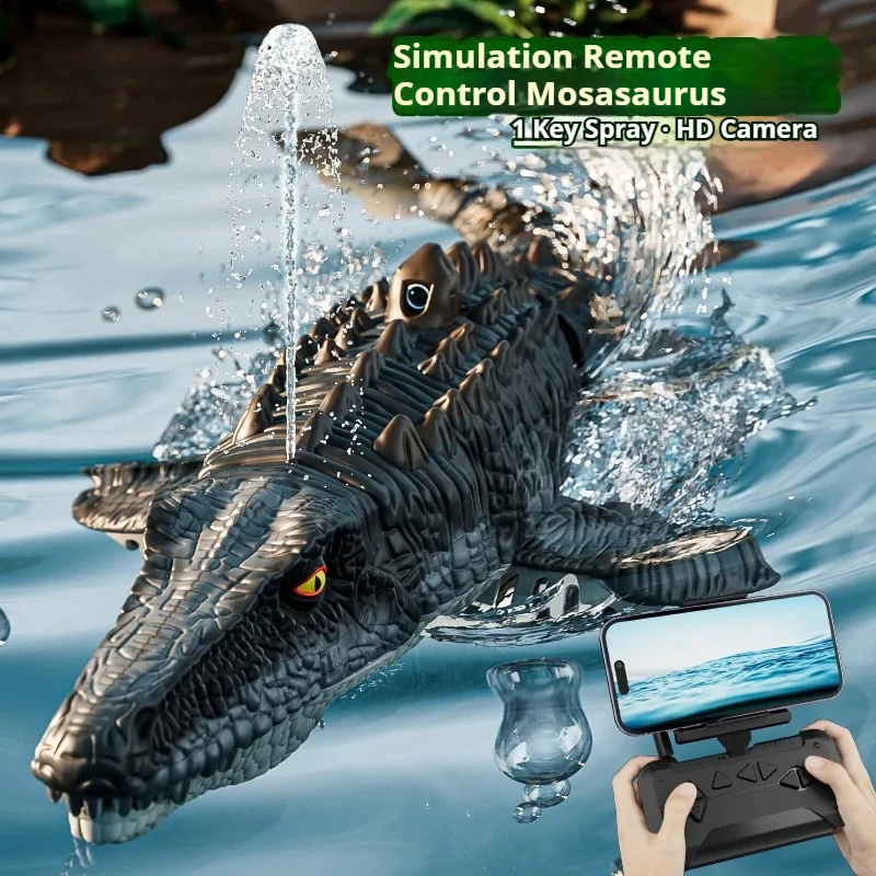 S11 Remote Control Mosasaurus 4Drc Hd Camera Electric Water Spray Waterproof For Pool Lake Outdoor RC On‑Water Model Activity